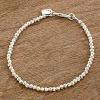 Featured review for Sterling silver beaded bracelet, Gleaming Geometry