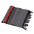 Cotton table runner, 'Trails of Totonicapan in Grey' - Fringed All Cotton Table Runner in Grey and Black (image 2b) thumbail