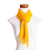 Cotton scarf, 'Saffron Yellow Net' - Guatemalan Backstrap Handwoven Saffron Yellow Cotton Scarf