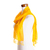 Bufanda de algodón - Pañuelo guatemalteco de algodón amarillo azafrán tejido a mano con correa trasera