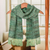 Rayon scarf, 'Sage Green Love' - Green and Purple Handwoven Striped Rayon Scarf thumbail