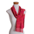 Rayon scarf, 'Aurora Red Love' - Red and Tangerine Rayon Scarf Woven in Guatemala