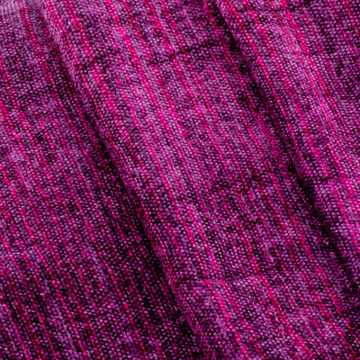 Rayon-Chenille-Schal, 'Boysenberry Love - Handgewebter Schal aus Trauben und Beeren mit Rubinrot