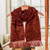 Rayon chenille scarf, 'Russet Love' - Backstrap Handwoven Rayon Chenille Scarf in Warm Colors