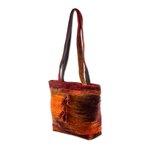 Rayon and cotton blend shoulder bag, 'Pleasing Corduroy in Red' - Rayon and Cotton Blend Shoulder Bag in Red from Guatemala