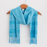 Rayon scarf, 'Mystic Maya Sky'