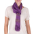 Rayon scarf, 'Mystic Maya Orchids' - Purple Rayon Backstrap Loom Handwoven Scarf (image 2a) thumbail