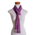 Rayon scarf, 'Mystic Maya Orchids' - Purple Rayon Backstrap Loom Handwoven Scarf (image 2e) thumbail