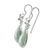 Jade dangle earrings, 'Enduring Bloom in Apple Green' - Sterling Silver Flower and Apple Green Jade Dangle Earrings