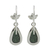 Jade dangle earrings, 'Enduring Bloom in Apple Green' - Sterling Silver Flower and Apple Green Jade Dangle Earrings (image 2d) thumbail