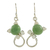 Jade dangle earrings, 'Small Felines in Light Green' - Cat-Shaped Jade Earrings in Light Green from Guatemala thumbail