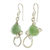 Jade dangle earrings, 'Small Felines in Light Green' - Cat-Shaped Jade Earrings in Light Green from Guatemala (image 2b) thumbail