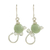 Jade dangle earrings, 'Small Felines in Light Green' - Cat-Shaped Jade Earrings in Light Green from Guatemala (image 2c) thumbail