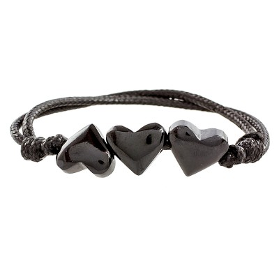 Jade pendant necklace, 'Maya Love in Black' - Heart-Shaped Jade Pendant Bracelet from Guatemala