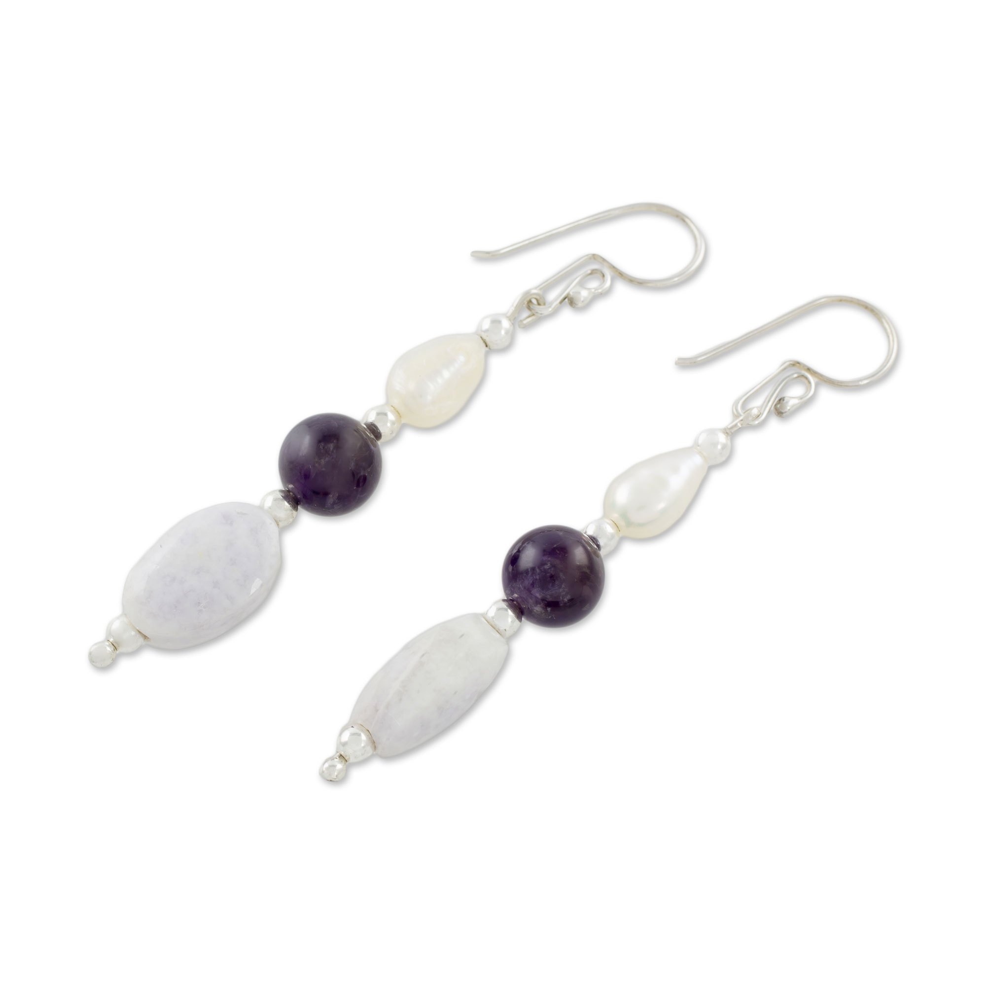 MultiGemstone Beaded Dangle Earrings from Guatemala Tenacious Beauty