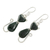 Jade dangle earrings, 'Cats of Love in Dark Green' - Jade Cat Dangle Earrings in Dark Green from Guatemala (image 2d) thumbail