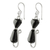 Jade dangle earrings, 'Cats of Love in Black' - Jade Cat Dangle Earrings in Black from Guatemala (image 2c) thumbail