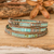 Glass beaded wrap bracelet, 'Mayan Monolith' - Glass Beaded Wrap Bracelet in Turquoise from Guatemala (image 2) thumbail