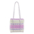 Handwoven shoulder bag, 'Sweet Picnic' - Handwoven White & Lilac  Shoulder Bag from Guatemala