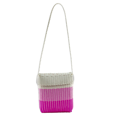 Recycled plastic sling, 'Innocent Beauty' - Recycled Plastic Shoulder Bag in Light Orchid from Guatemala