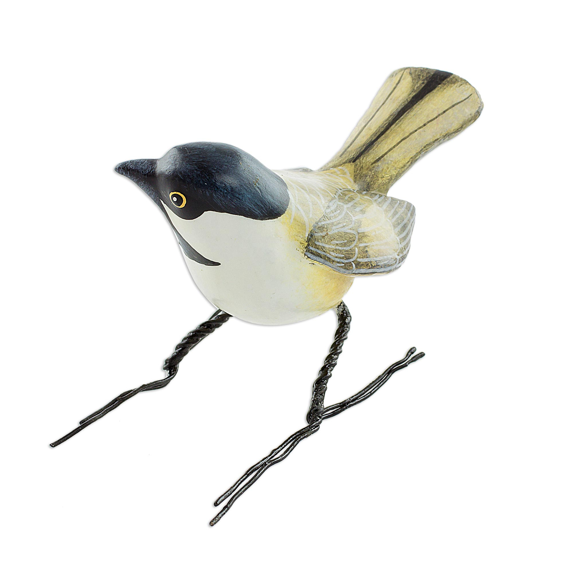 UNICEF Market | Hand Painted Black Capped Chickadee Clay Bird Figurine ...