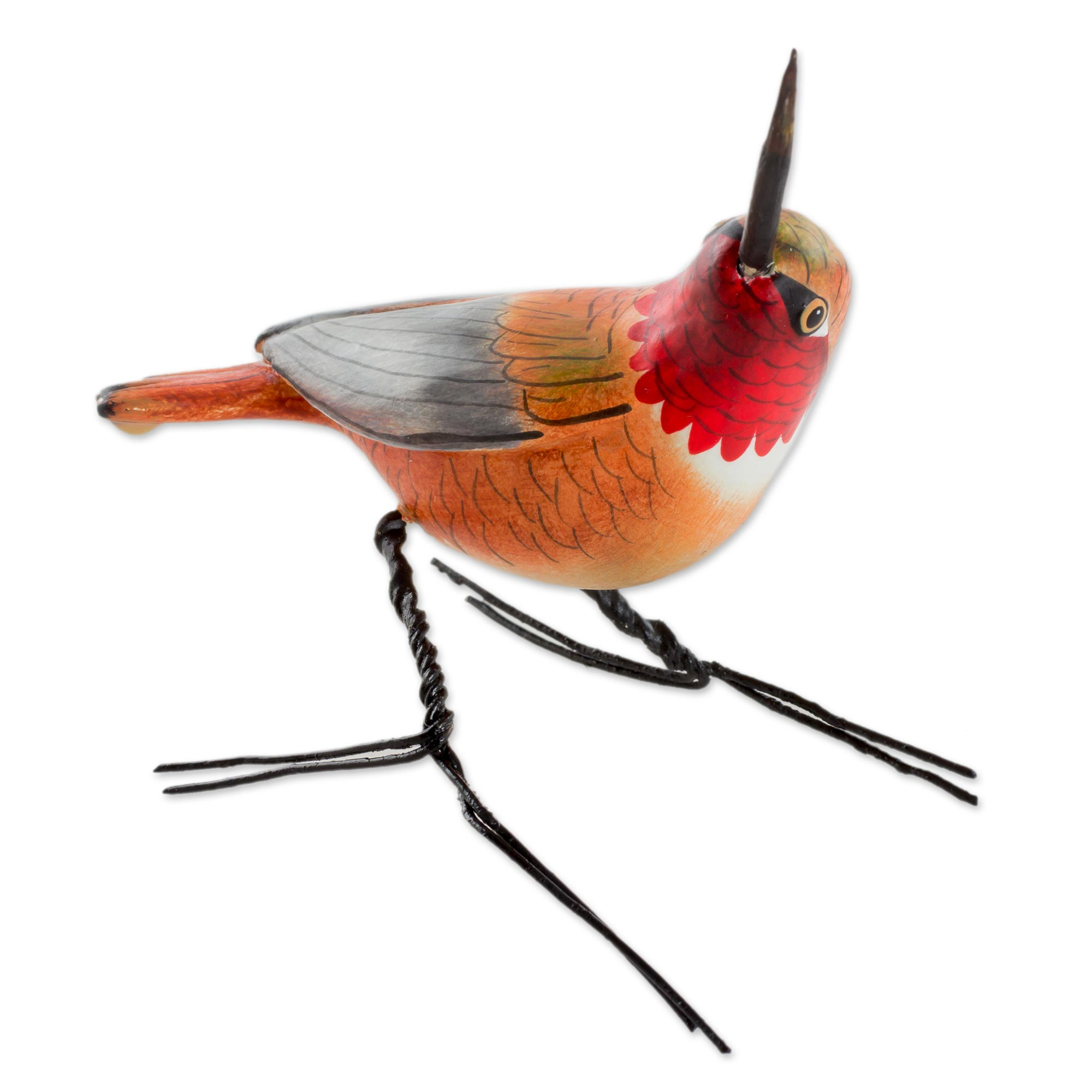 Hand Sculpted Ceramic Rufous Hummingbird Figurine - Rufous Hummingbird ...