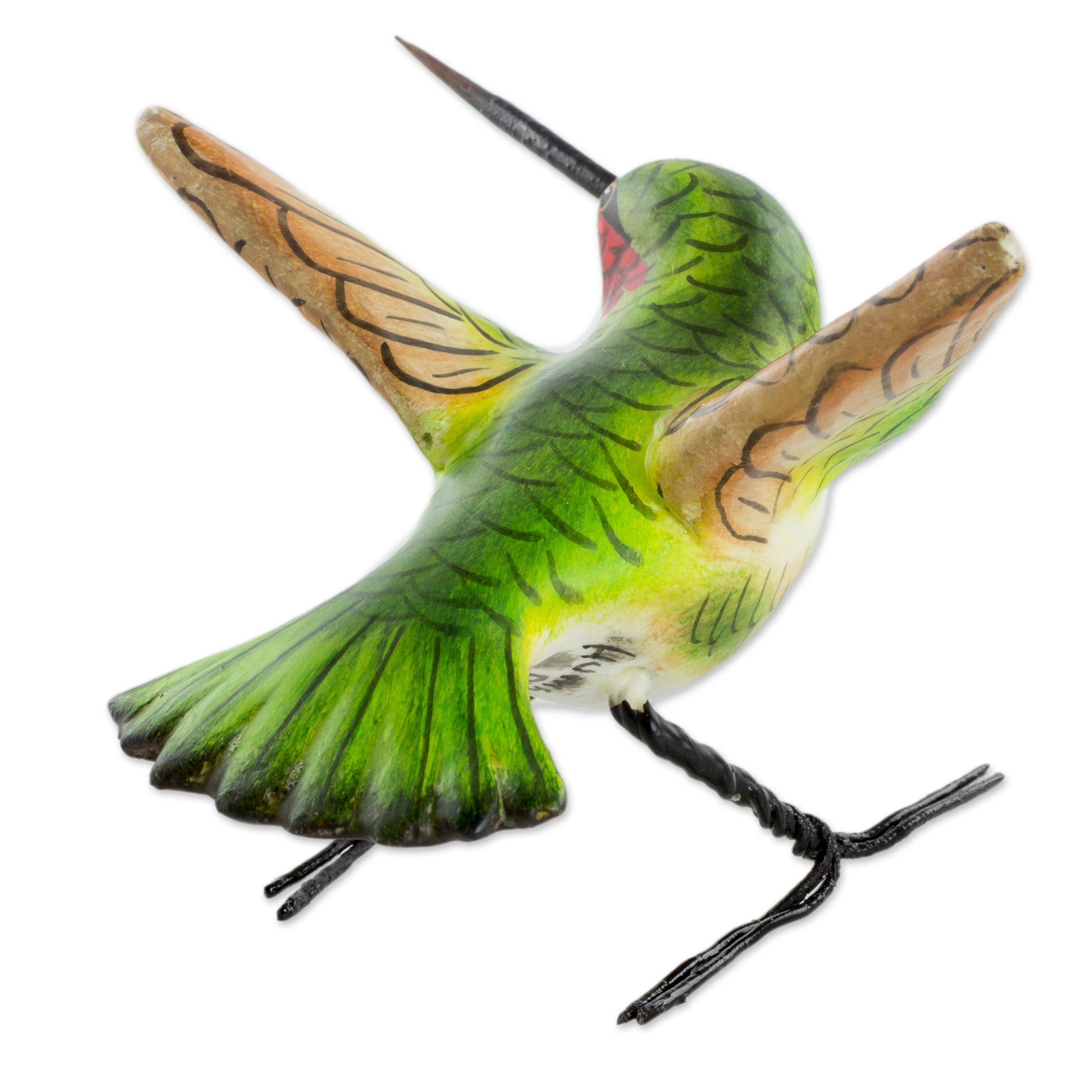 Hand Sculpted Ceramic Ruby-Throated Hummingbird Figurine - Ruby ...