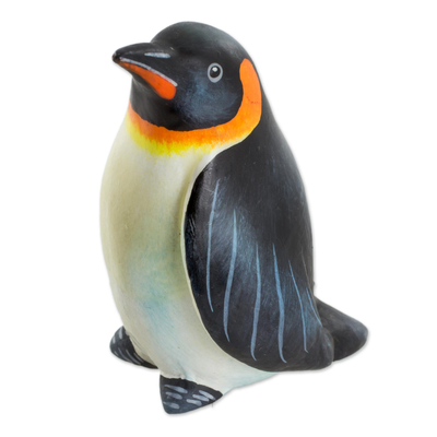 Ceramic figurine, 'King Penguin' - Hand Sculpted and Painted Ceramic King Penguin Figurine