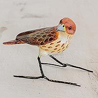 Guatemalan Handmade Red-Tailed Hawk Ceramic Bird Figurine,'Red-Tailed Hawk'
