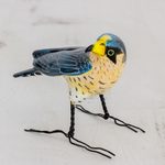 Ceramic figurine, 'Peregrine Falcon' - Guatemalan Handmade Peregrine Falcon Ceramic Bird Figurine