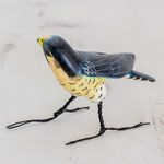 Ceramic figurine, 'Peregrine Falcon' - Guatemalan Handmade Peregrine Falcon Ceramic Bird Figurine