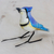 Ceramic figurine, 'Blue Jay' - Hand Painted Blue Jay Ceramic Bird Figurine from Guatemala