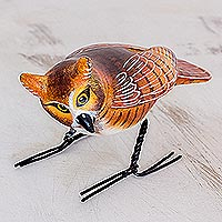 Ceramic figurine, 'Great Horned Owl'