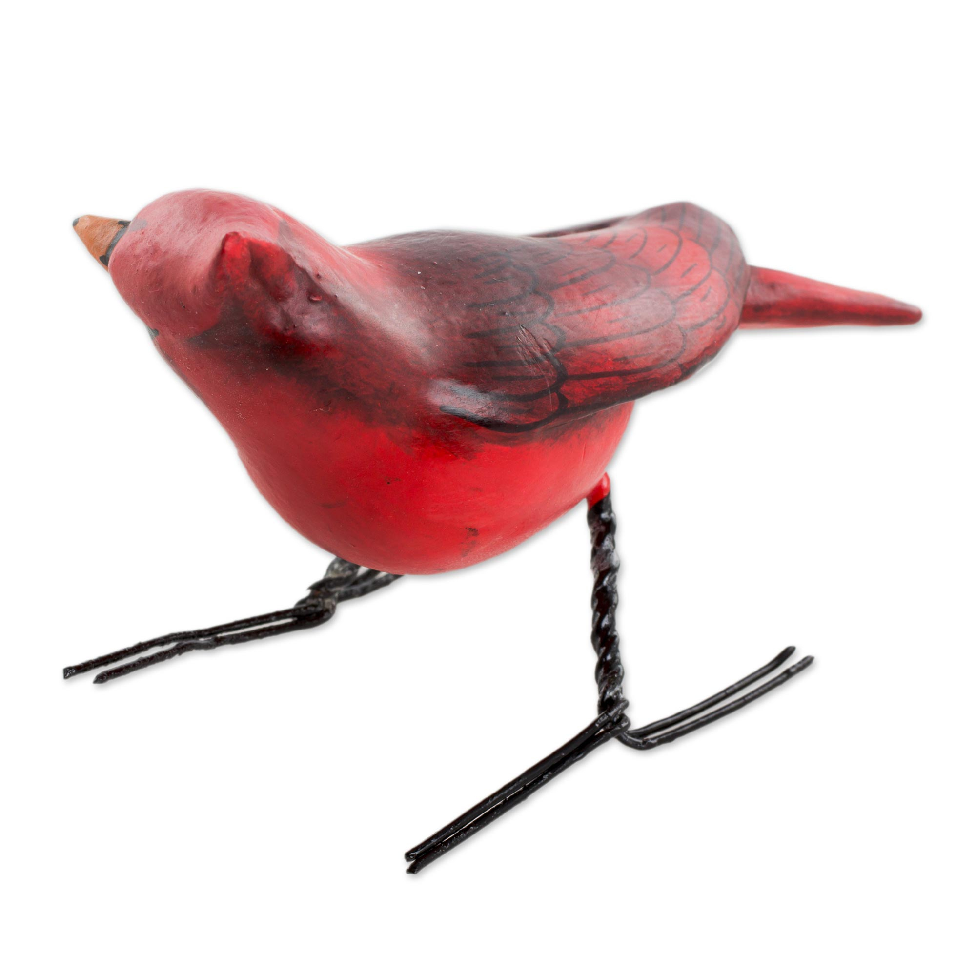 Hand Sculpted, Hand Painted Ceramic Cardinal Figurine - Cardinal | NOVICA