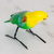 Ceramic figurine, 'Yellow-Headed Parrot' - Hand Sculpted Ceramic Yellow Headed Parrot Figurine