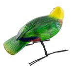Ceramic figurine, 'Yellow-Headed Parrot' - Hand Sculpted Ceramic Yellow Headed Parrot Figurine