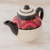 Keramische Teekanne, 'Tazumal'. - Keramik-Teekanne mit Maya-Motiv aus El Salvador