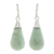 Jade dangle earrings, 'Subtle Dewdrops' - Pale Green Jade and Sterling Silver Teardrop Dangle Earrings