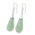 Jade dangle earrings, 'Subtle Dewdrops' - Pale Green Jade and Sterling Silver Teardrop Dangle Earrings (image 2c) thumbail