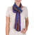 Rayon scarf, 'Summer Fireworks' - Guatemalan Loom Woven Rayon Multicolored Striped Scarf