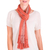 Rayon scarf, Coral Bands' - Guatemalan Handmade Rayon Scarf with Wide Stripes (image 2a) thumbail