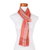 Rayon scarf, Coral Bands' - Guatemalan Handmade Rayon Scarf with Wide Stripes (image 2e) thumbail