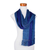 Rayon scarf, 'November Skies' - Loom Woven Blue Striped Rayon Scarf from Guatemala (image 2d) thumbail