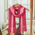 Rayon scarf, 'Sublime Elegance' - Guatemalan Hand Made Pink Striped Rayon Scarf thumbail
