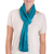 Rayon scarf, 'Lake Chichoy' - Artisan Crafted Blue Rayon Scarf from Guatemala (image 2a) thumbail
