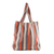 Cotton tote bag, 'Autumn Lines' - Hand Woven 100% Cotton Tote Bag with Earthtone Stripes (image 2a) thumbail