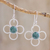 Jade dangle earrings, 'Nature's Peace' - Floral Sterling Silver and Jade Dangle Earrings thumbail