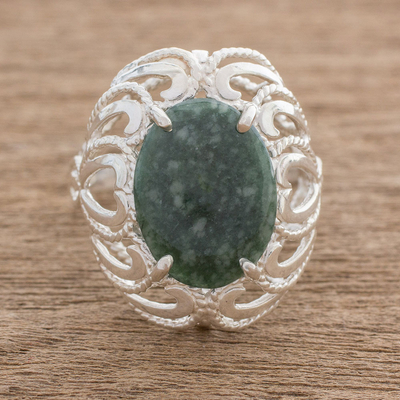 Jade cocktail ring, Serene Delight