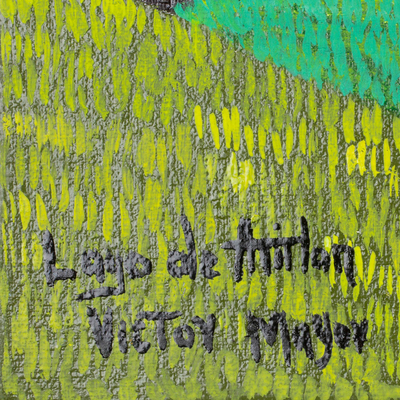 „Atitlan“ – Signierte Landschaftsszene des Atitlan-Sees in Guatemala