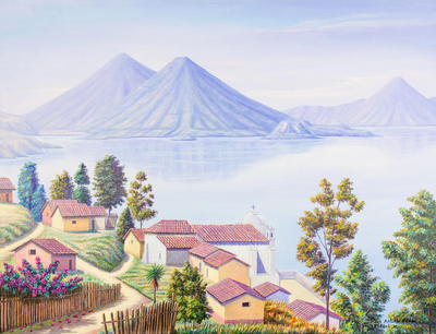 Signed Landscape Painting from Guatemala